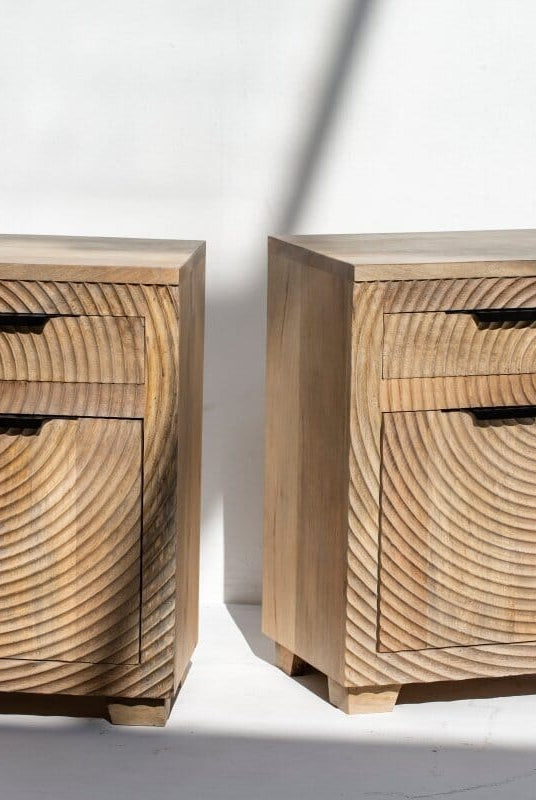 Evangeline Tranquility Wood Bedside Table Nightstands Homekode