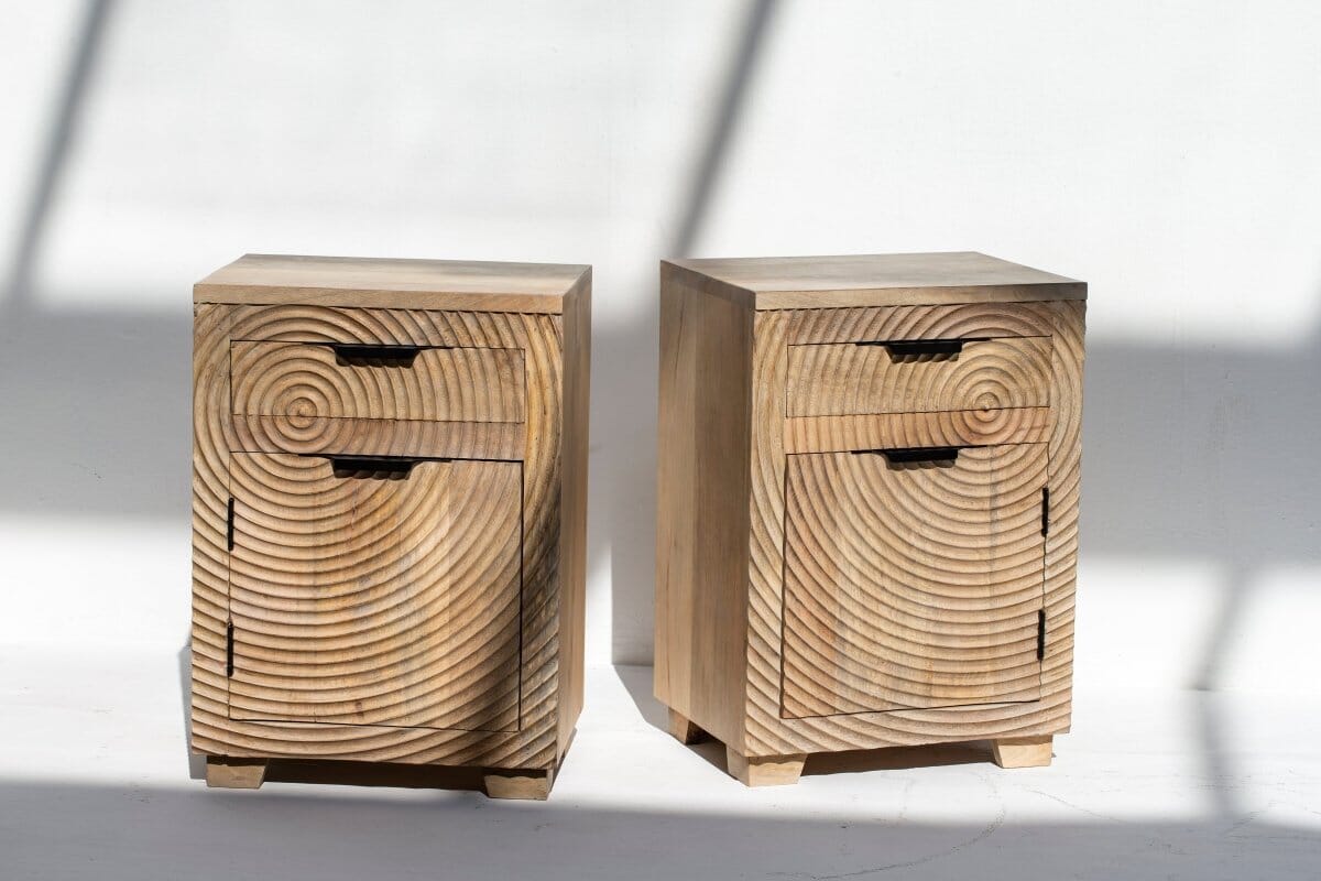 Evangeline Tranquility Wood Bedside Table Nightstands Homekode