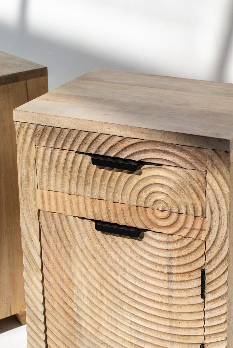 Evangeline Tranquility Wood Bedside Table Nightstands Homekode