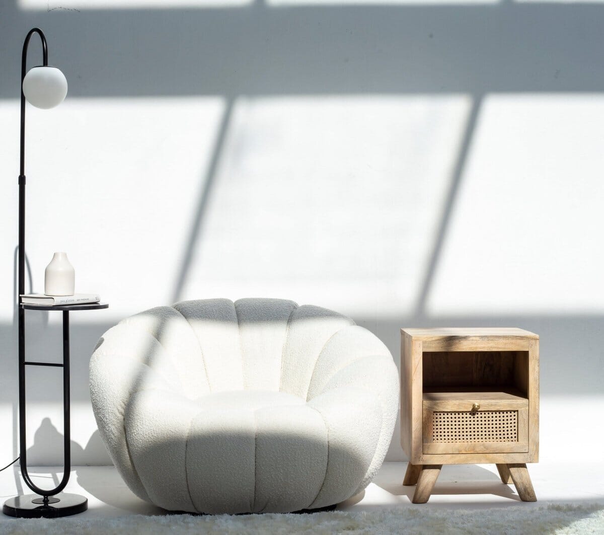 Brooke Rattan Drawer Side Table Homekode