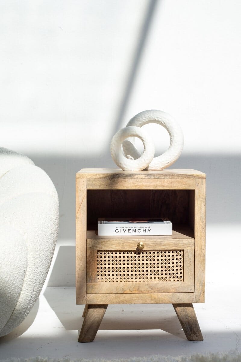 Brooke Rattan Drawer Side Table