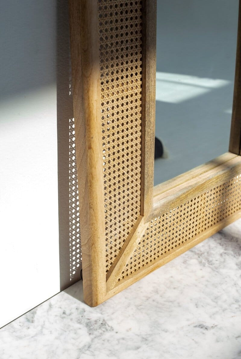 Izabella Rattan Wooden Fr Mirror Homekode