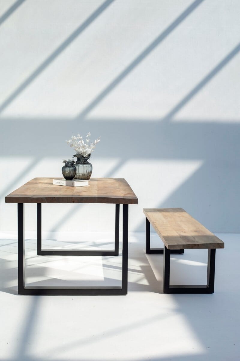 Mango Wood Industrial Design Bench (4 Sizes)