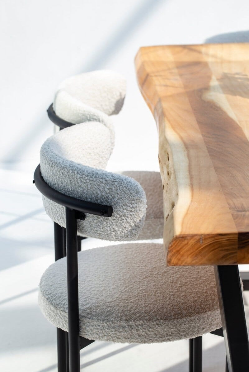 Lyla Boucle Dining Chair Homekode