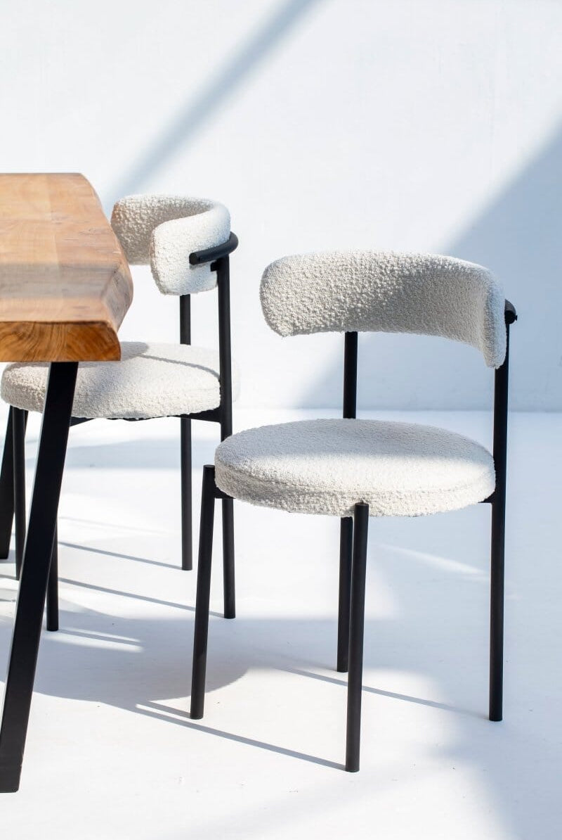 Lyla Boucle Dining Chair Homekode