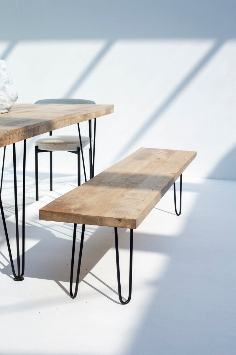 Mango Wood Industrial Design Bench (4 Sizes)
