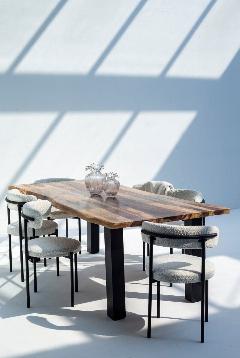 Isabella Rose Wood Top Dining Table