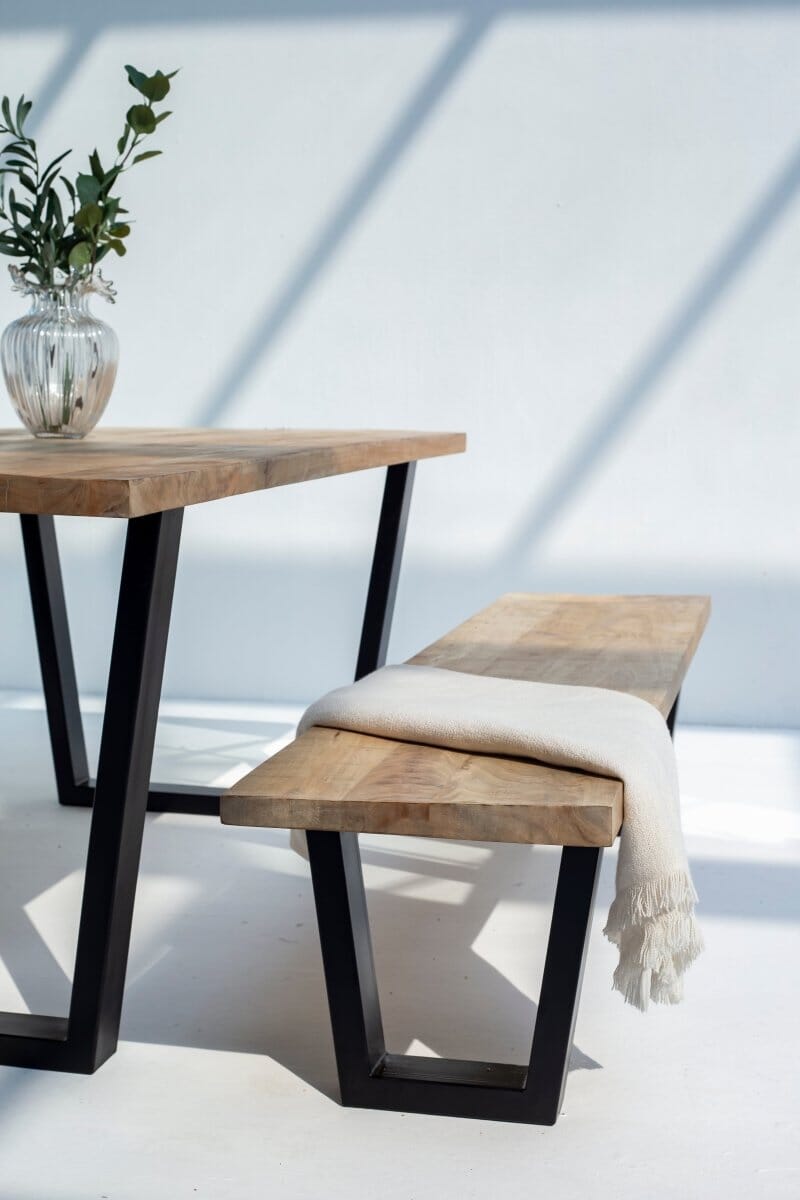 Mango Wood Industrial Design Bench (4 Sizes)