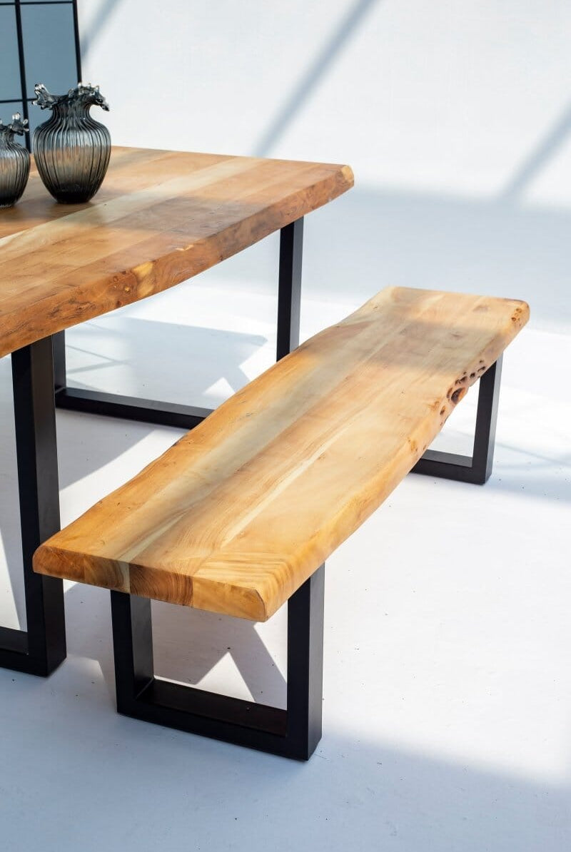 Acacia Wood Industrial Design Bench (4 Sizes)