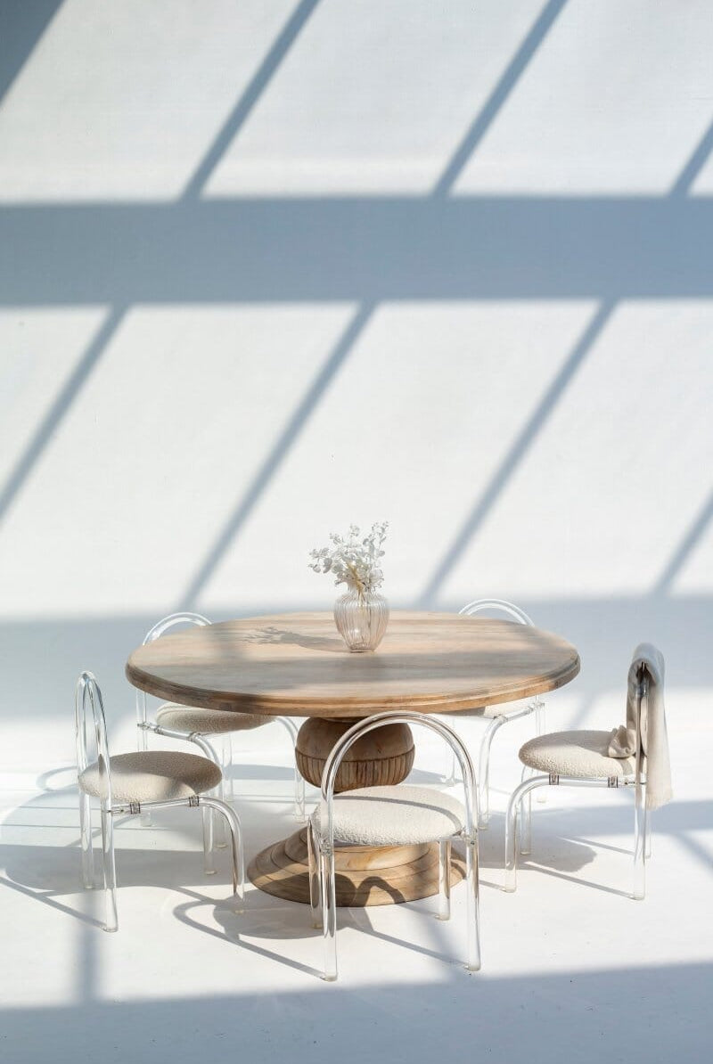 Giselle Wood Dining Table with Hourglass Leg (2 Sizes) Dining Tables Homekode