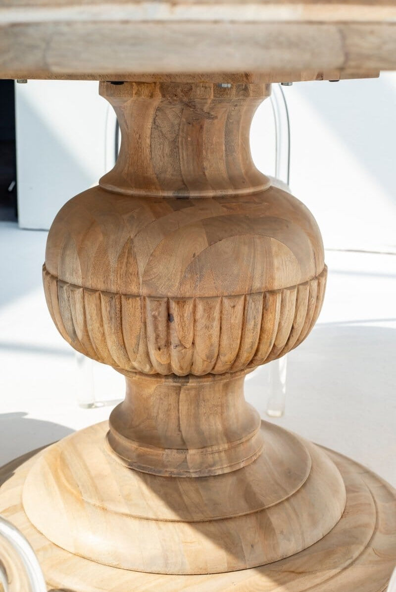 Giselle Wood Dining Table with Hourglass Leg (2 Sizes) Dining Tables Homekode