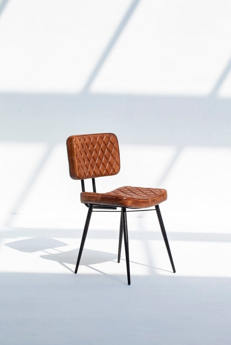 Diana Brown Leather Dining Chair Chairs Homekode