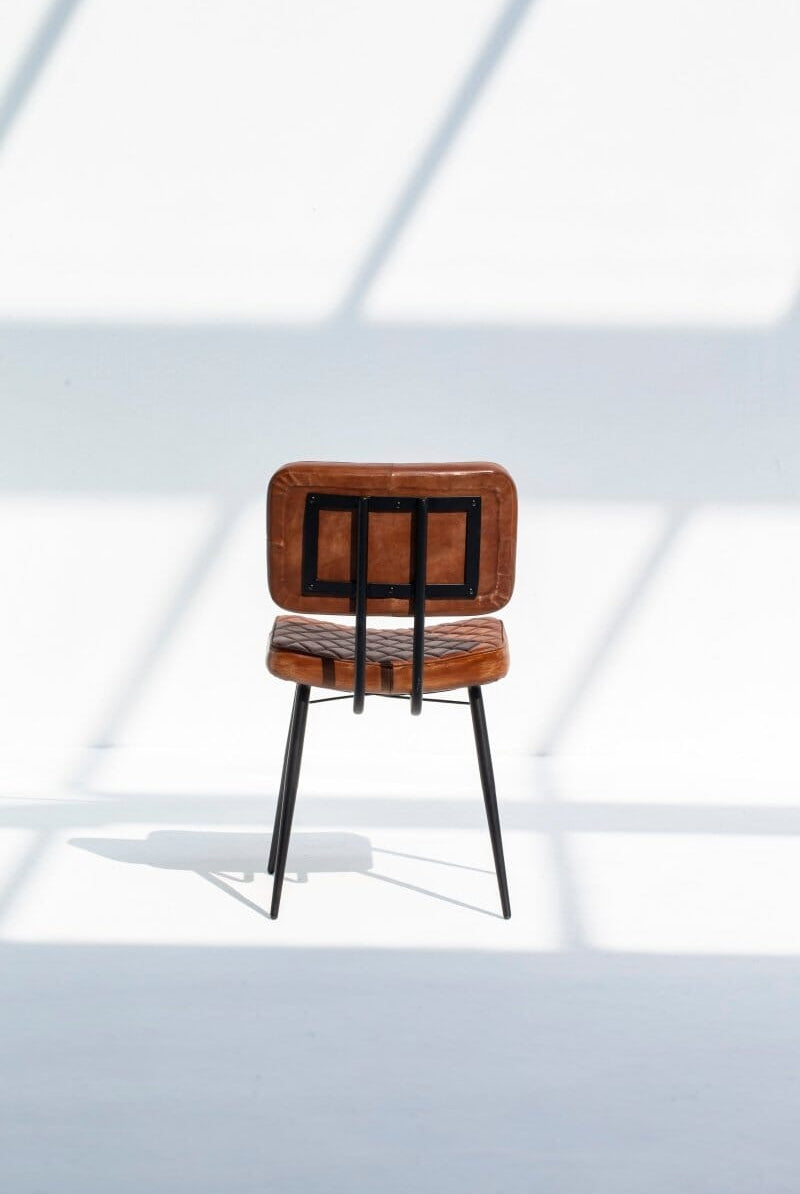 Diana Brown Leather Dining Chair Chairs Homekode