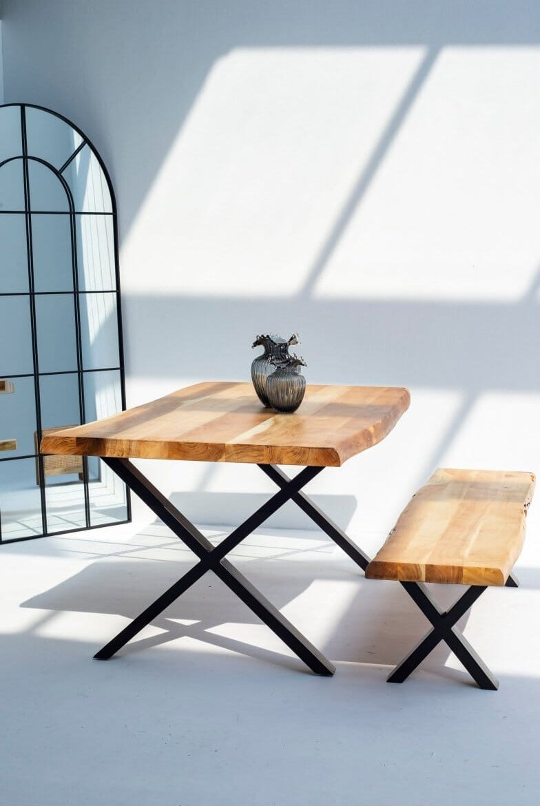 Light Acacia Wood Dining Table (10 Sizes)