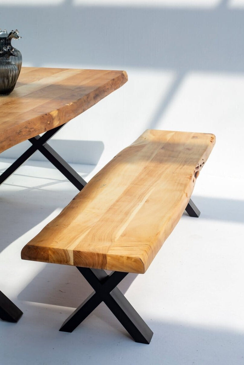 Acacia Wood Industrial Design Bench (4 Sizes)
