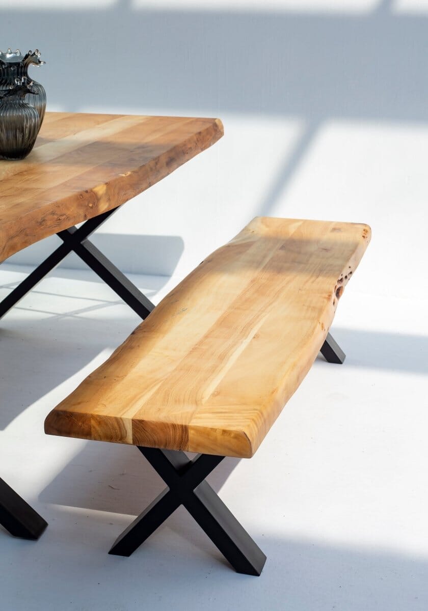 Acacia Wood Industrial Design Bench (4 Sizes)