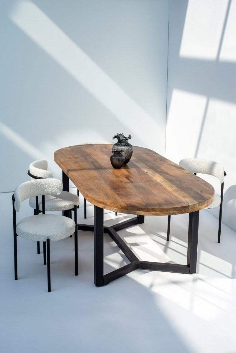 Hazel Oval Top Mango Wood Dining Table