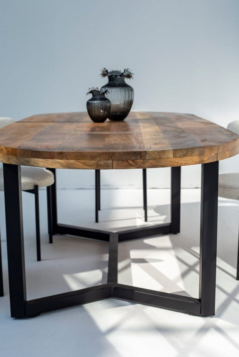 Hazel Oval Top Mango Wood Dining Table