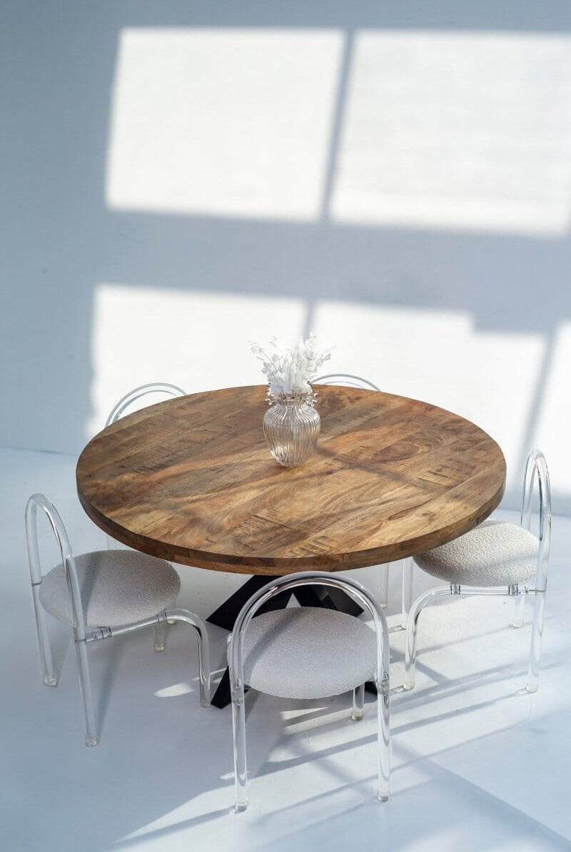 Round Mango Wood Dining Table (3 Sizes)
