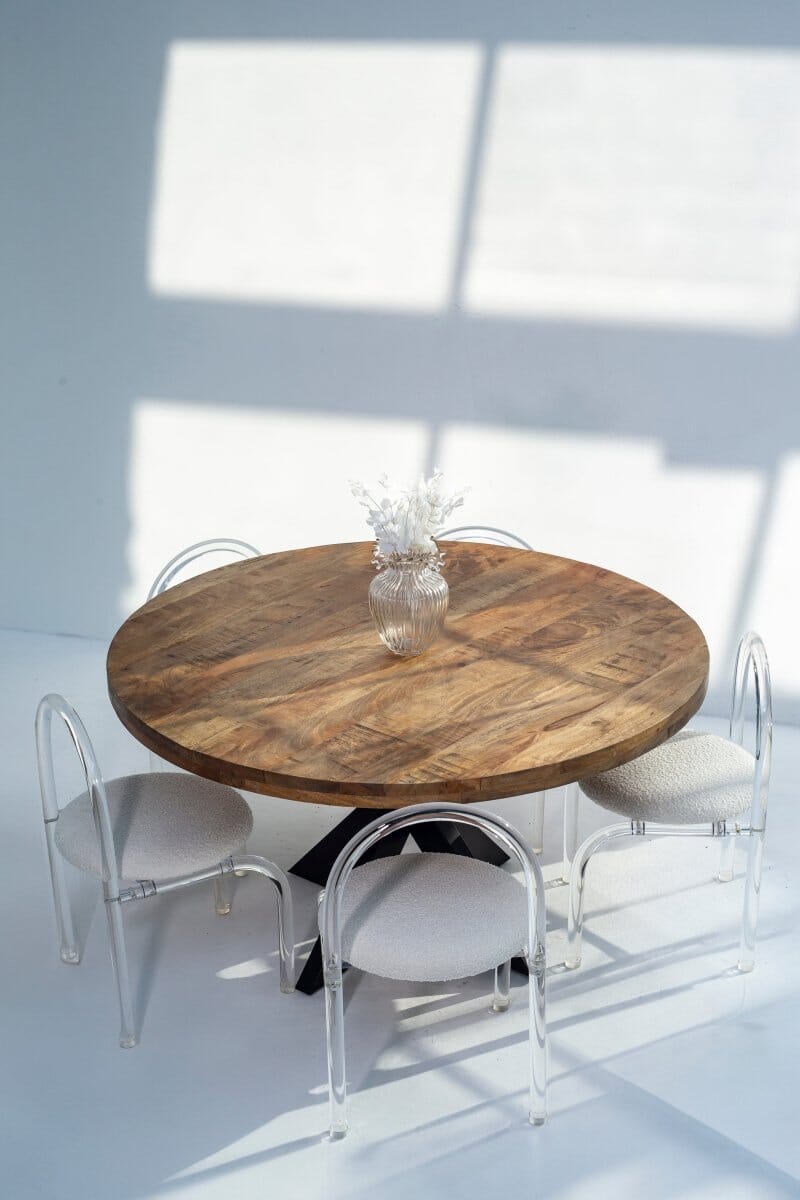 Round Mango Wood Dining Table (3 Sizes)