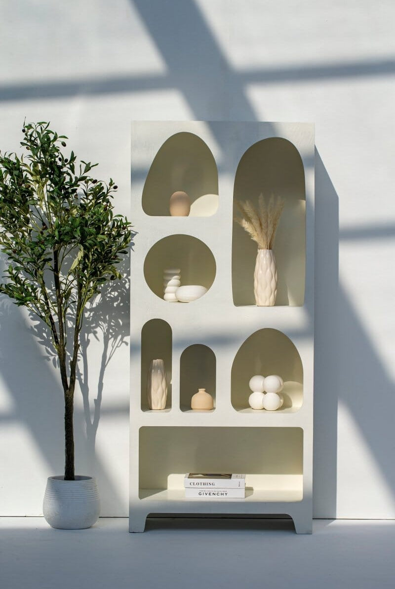 Vilnius White Painted Shelf Unit Bookcases & Standing Shelves Homekode