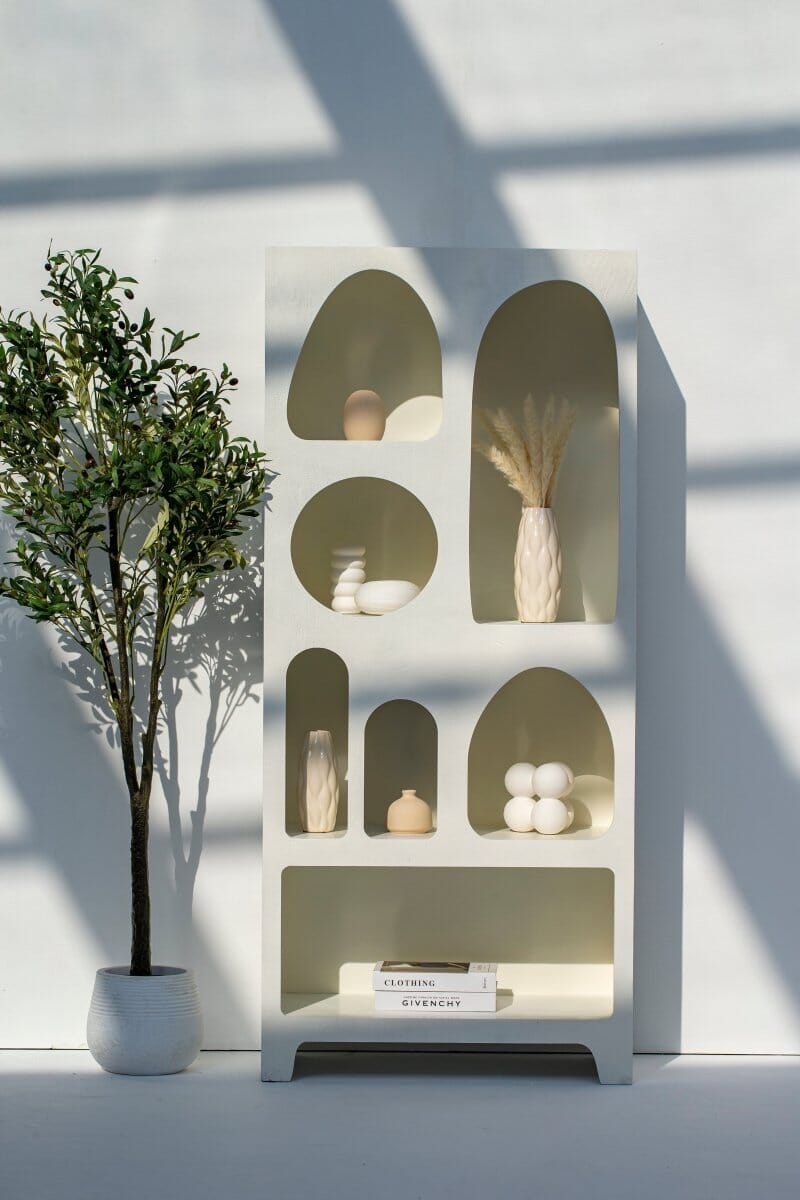 Vilnius White Painted Shelf Unit Bookcases & Standing Shelves Homekode