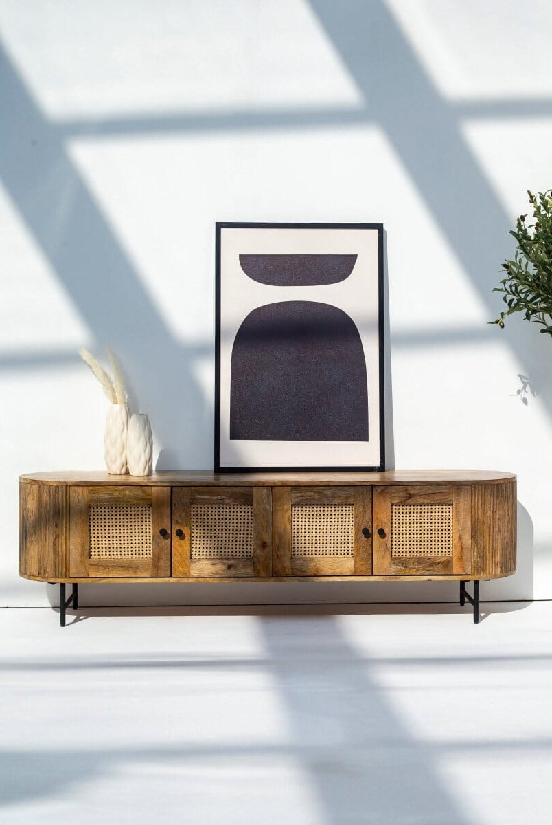 Valletta Rattan Doors TV Unit TV Unit Homekode