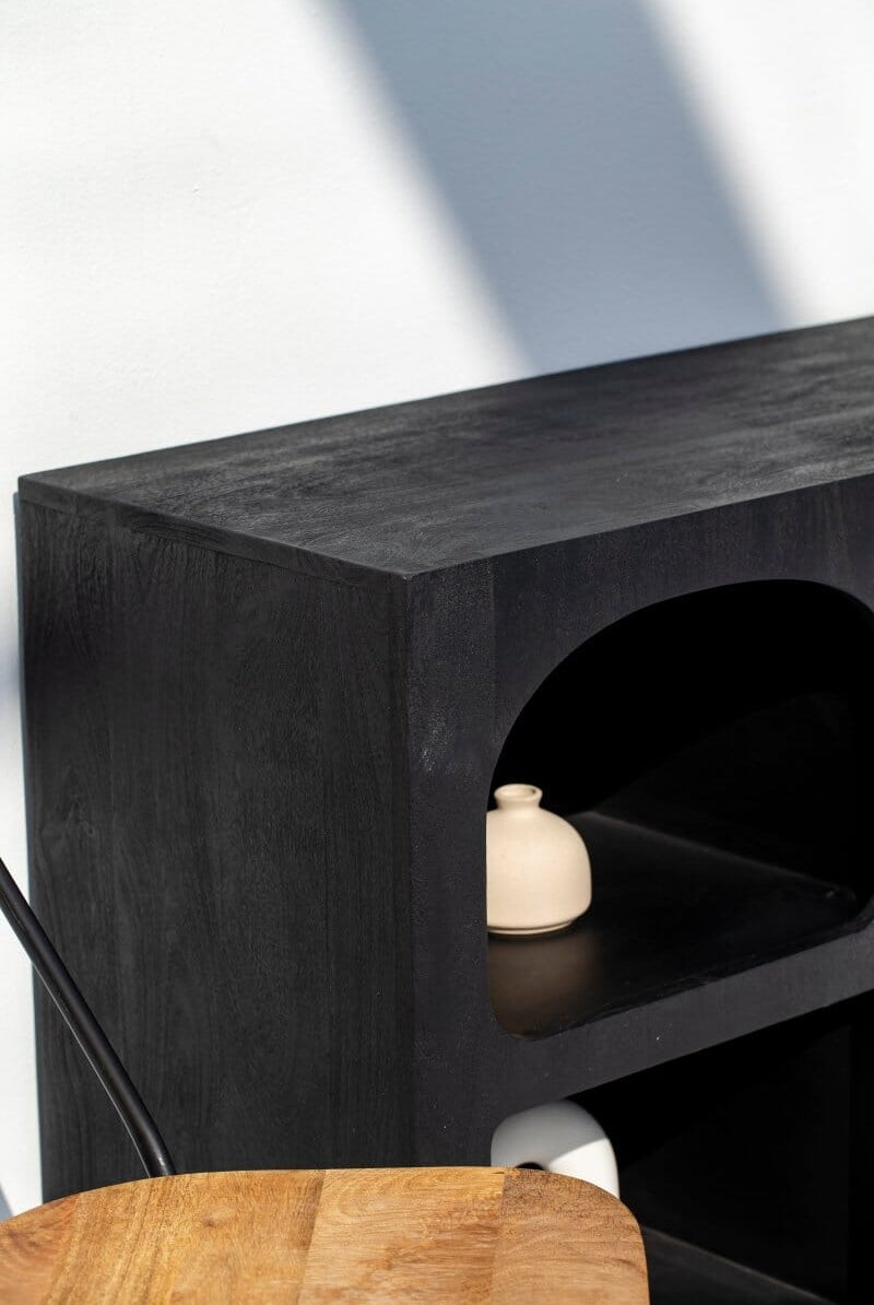 Vilnius Black Painted Display Media Console TV Unit Homekode