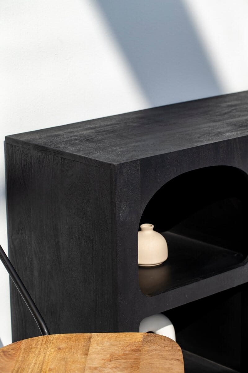 Vilnius Black Painted Display Media Console TV Unit Homekode