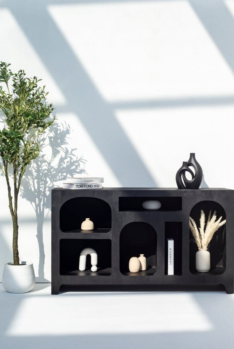 Vilnius Black Painted Display Media Unit