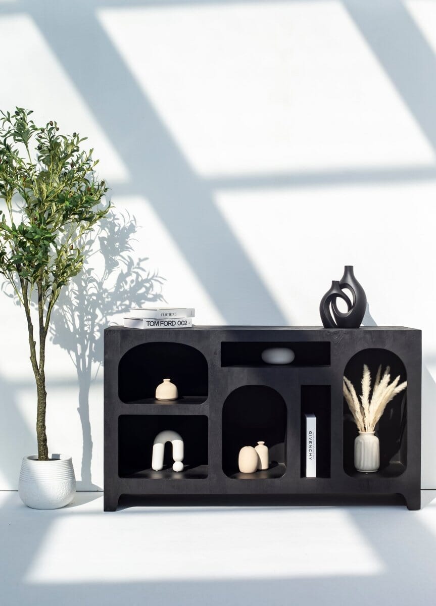 Vilnius Black Painted Display Media Unit