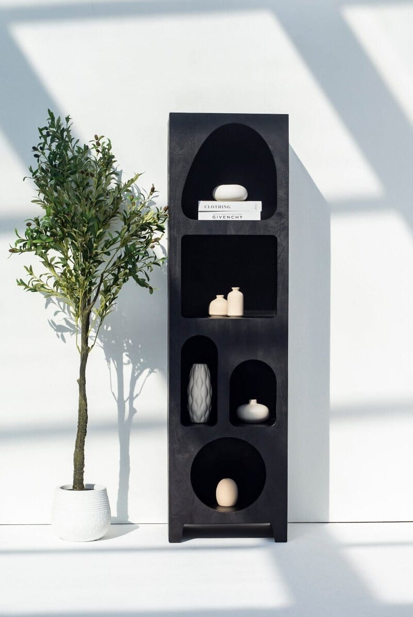Vilnius Black Painted Shelf Unit