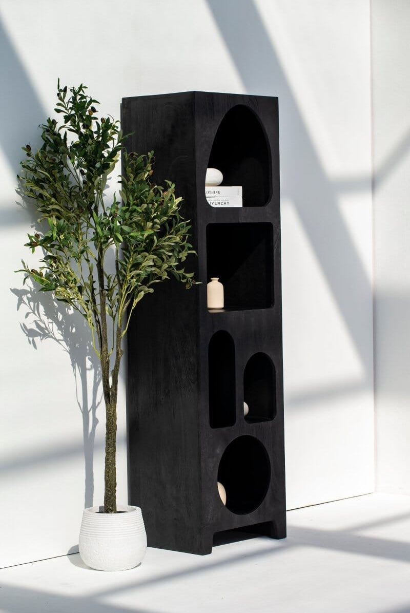 Vilnius Black Painted Shelf Unit Bookcases & Standing Shelves Homekode