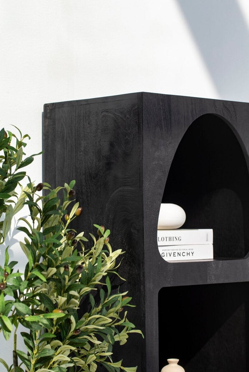 Vilnius Black Painted Shelf Unit Bookcases & Standing Shelves Homekode