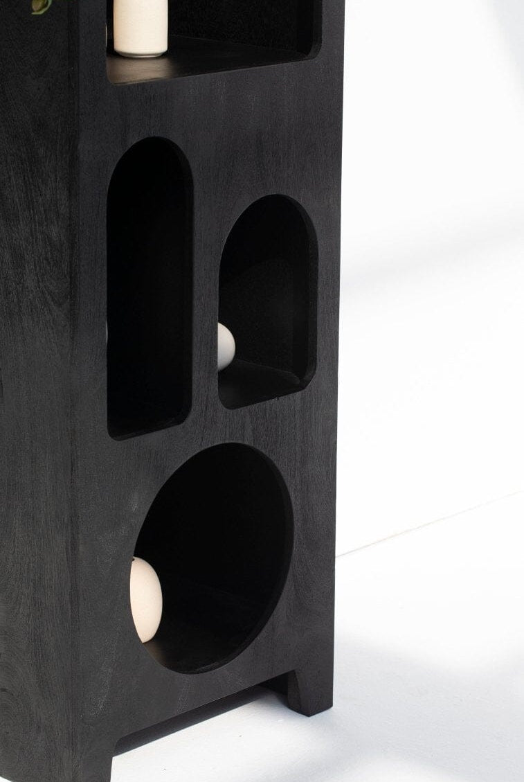 Vilnius Black Painted Shelf Unit Bookcases & Standing Shelves Homekode