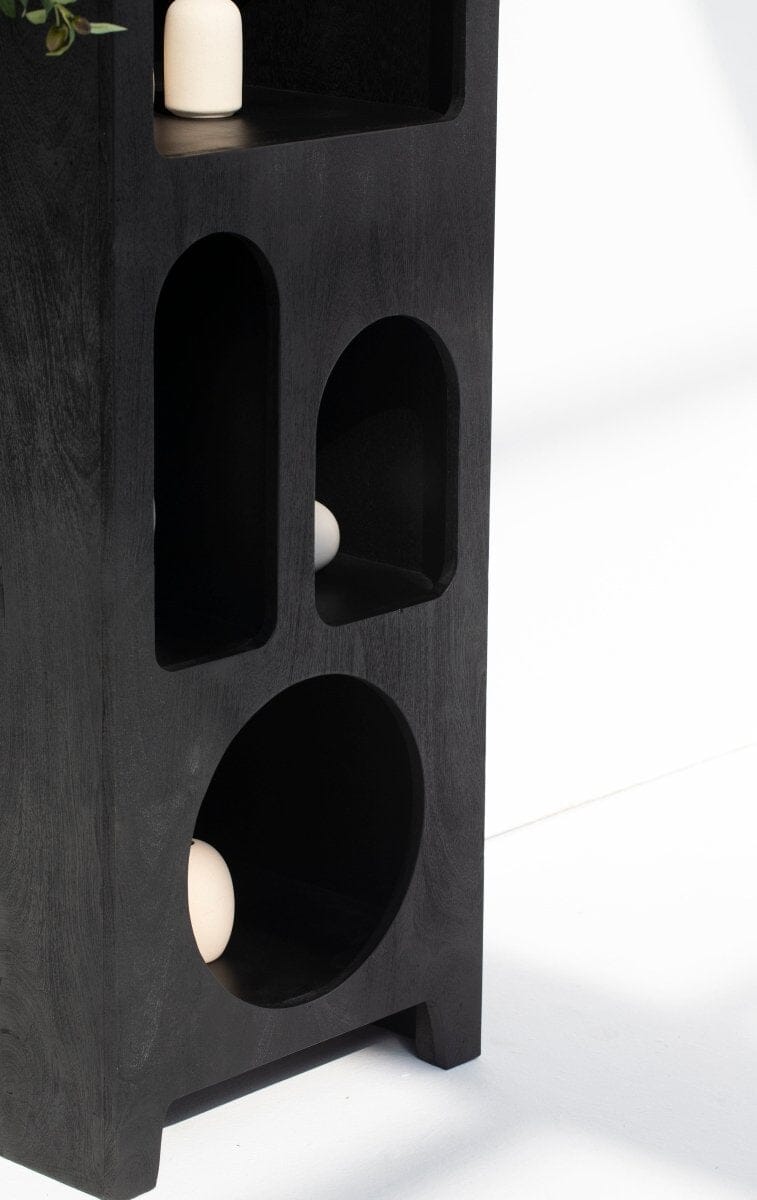 Vilnius Black Painted Shelf Unit Bookcases & Standing Shelves Homekode