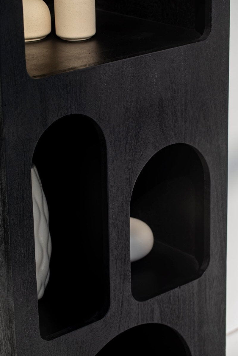 Vilnius Black Painted Shelf Unit Bookcases & Standing Shelves Homekode