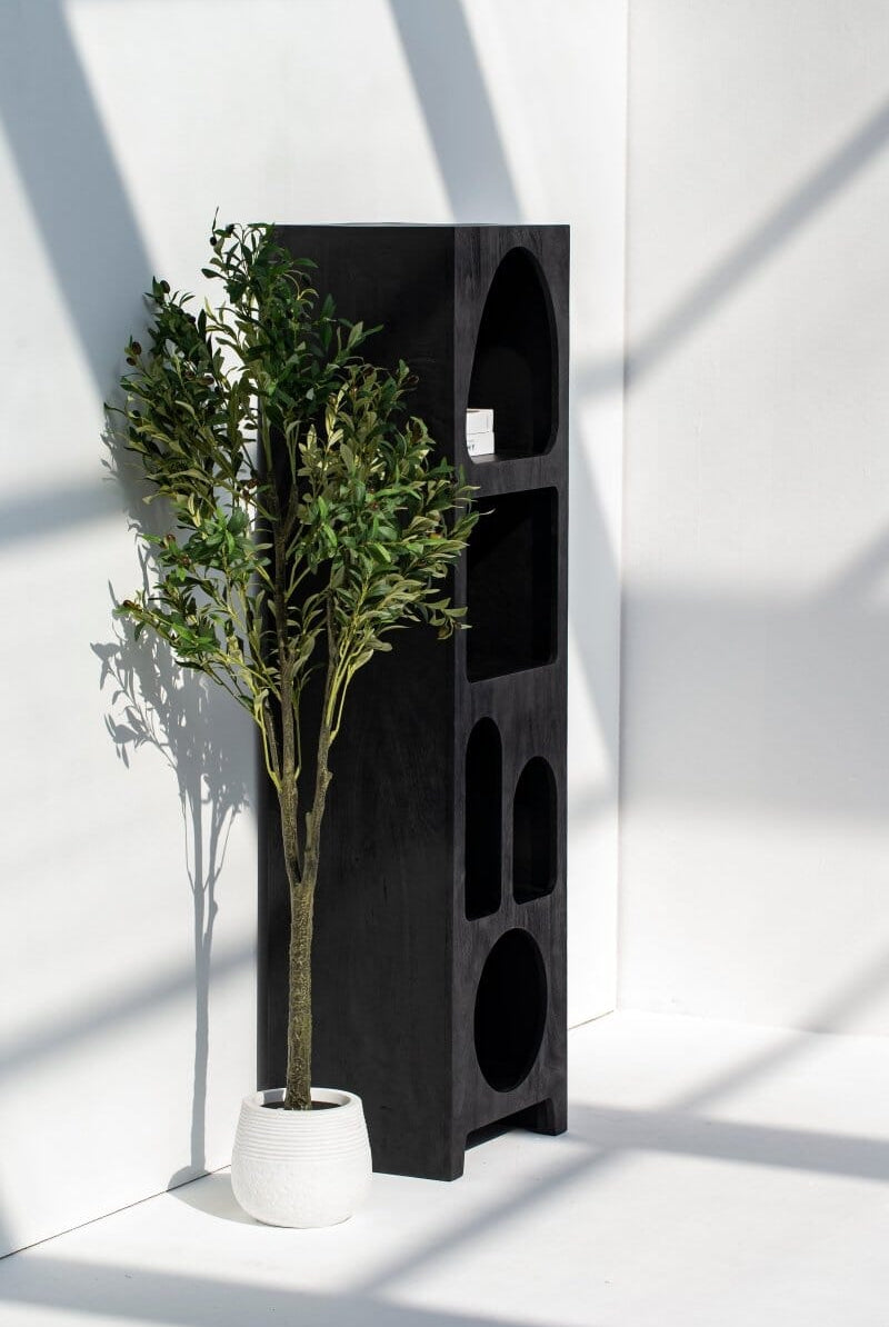 Vilnius Black Painted Shelf Unit Bookcases & Standing Shelves Homekode