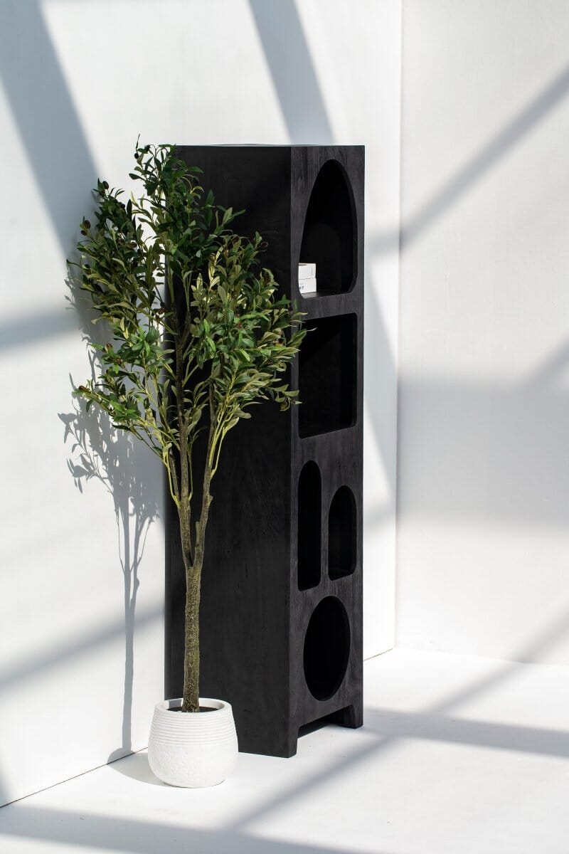 Vilnius Black Painted Shelf Unit Bookcases & Standing Shelves Homekode