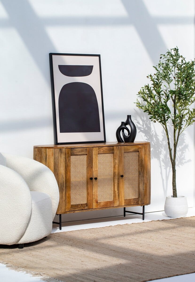 Valletta 3-Rattan Doors Sideboard Buffets & Sideboards Homekode