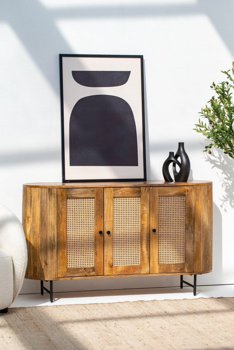 Valletta 3-Rattan Doors Sideboard Buffets & Sideboards Homekode