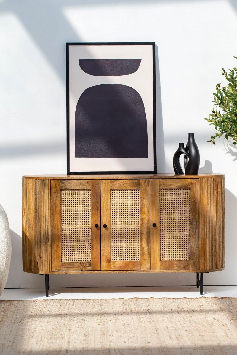 Valletta 3-Rattan Doors Sideboard Buffets & Sideboards Homekode