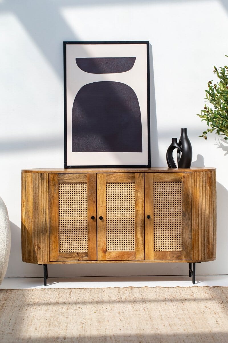 Valletta 3-Rattan Doors Sideboard Buffets & Sideboards Homekode