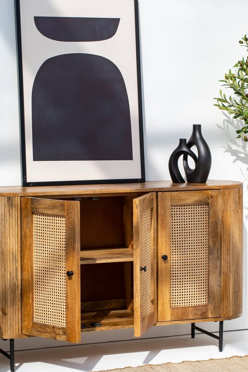 Valletta 3-Rattan Doors Sideboard Buffets & Sideboards Homekode