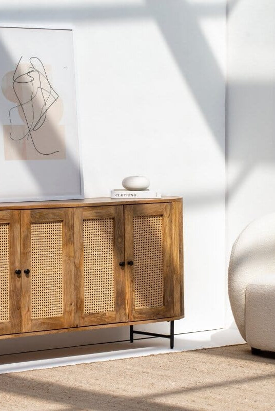 Valletta 4-Rattan Doors Sideboard Buffets & Sideboards Homekode