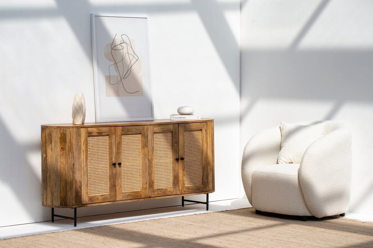 Valletta 4-Rattan Doors Sideboard Buffets & Sideboards Homekode