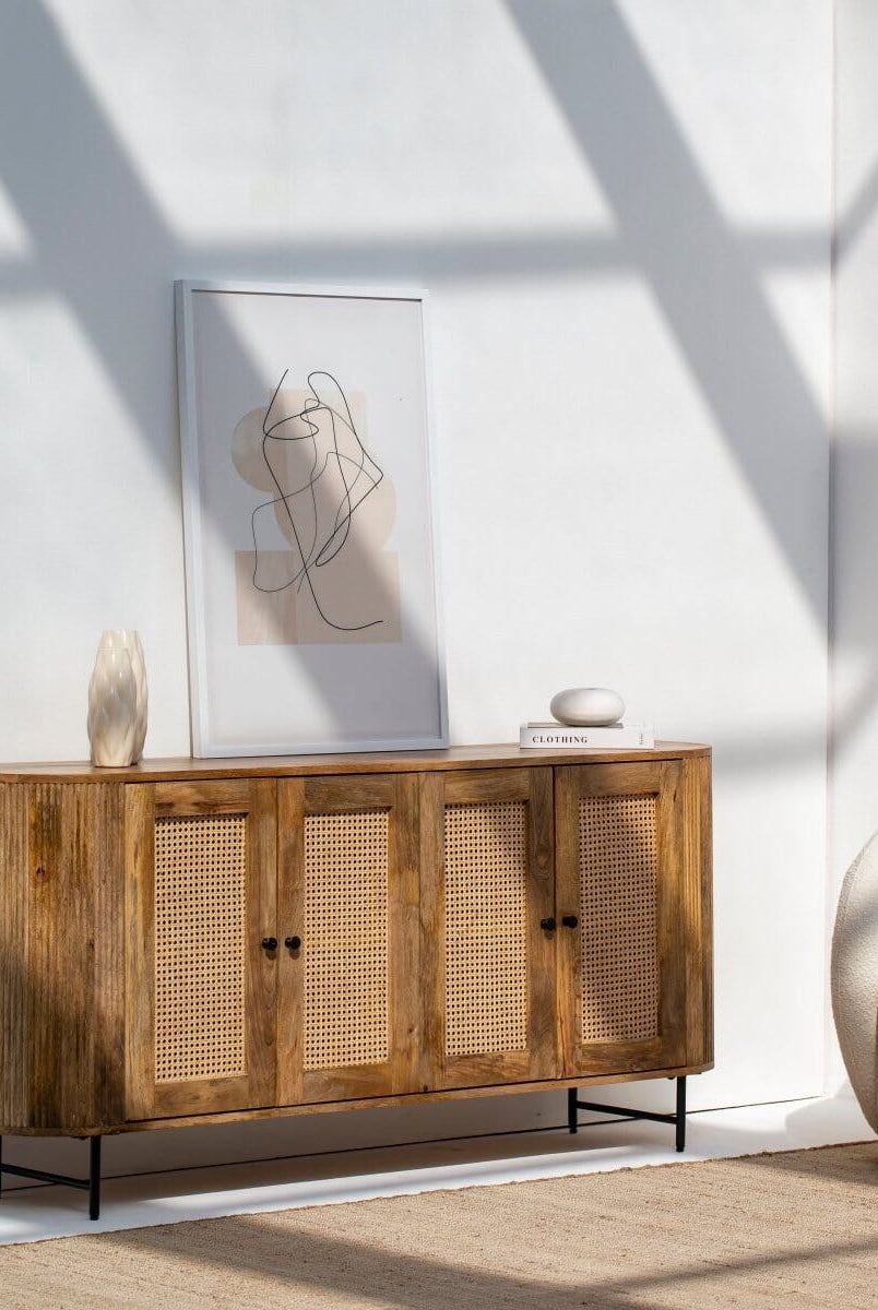 Valletta 4-Rattan Doors Sideboard Buffets & Sideboards Homekode
