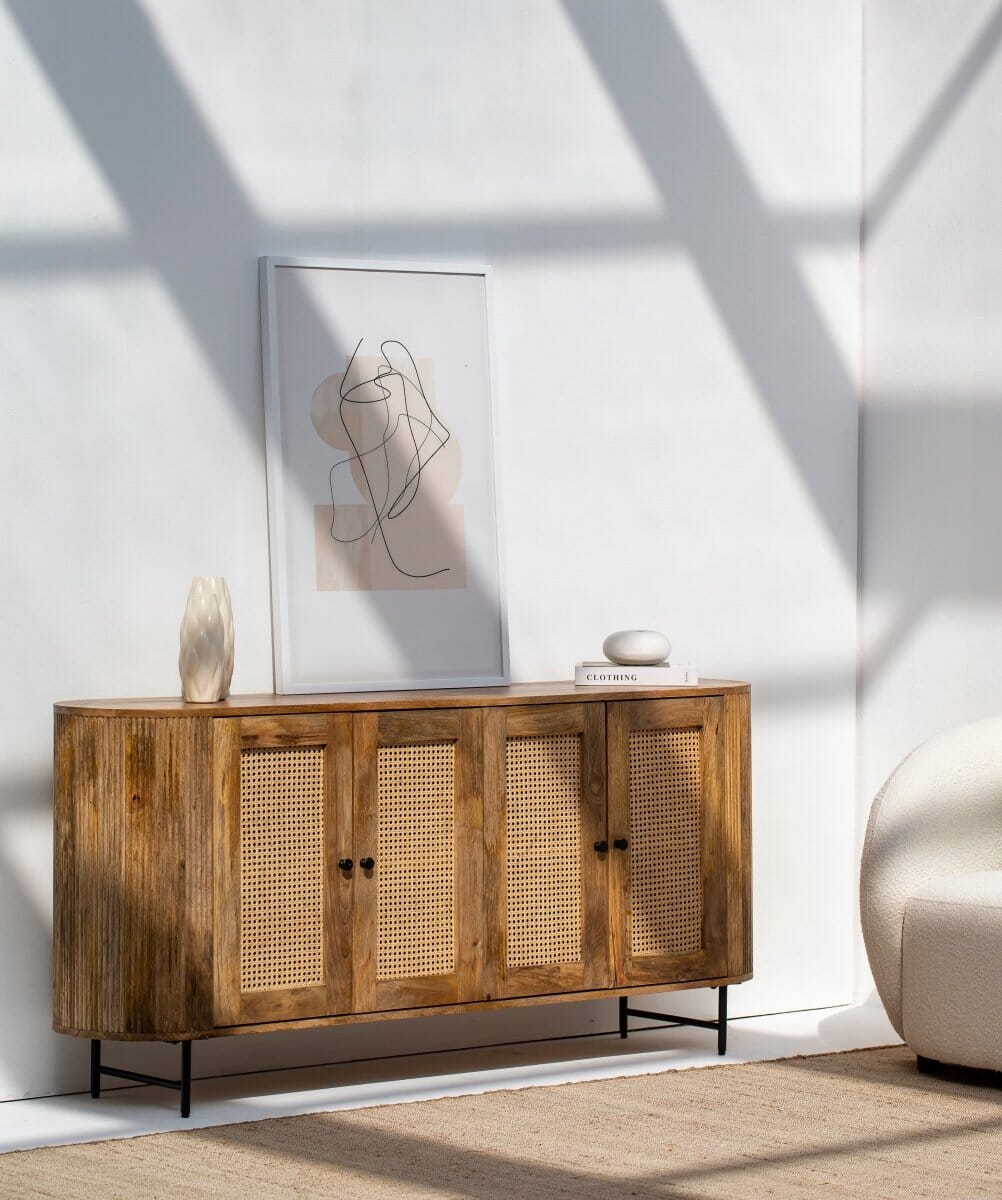 Valletta 4-Rattan Doors Sideboard Buffets & Sideboards Homekode