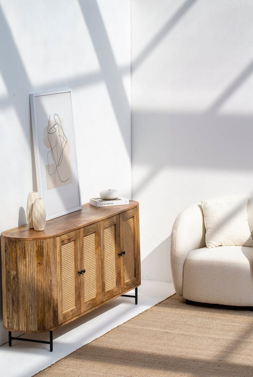 Valletta 4-Rattan Doors Sideboard Buffets & Sideboards Homekode