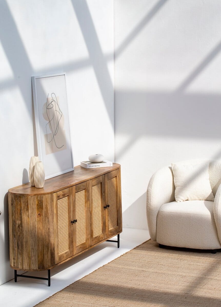 Valletta 4-Rattan Doors Sideboard Buffets & Sideboards Homekode